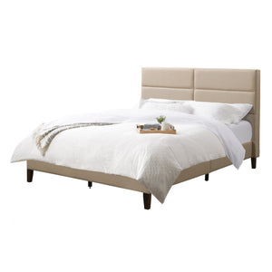 CorLiving Bellevue Cream Upholstered Panel Bed, Double/Full Cream BRH-203-D