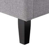 CorLiving Bellevue Light Grey Upholstered Panel Bed, Double/Full Light Grey BRH-204-D