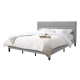 Bellevue Light Grey Upholstered Panel Bed, King