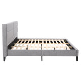 CorLiving Bellevue Light Grey Upholstered Panel Bed, King Light Grey BRH-204-K