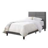 Bellevue Light Grey Upholstered Panel Bed, Twin/Single