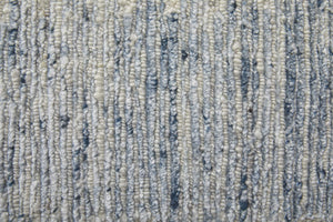Feizy Rugs Brighton Hand Knotted Abstract Wool Viscose Area Rug for Large Living Spaces Ivory/Blue/Silver BRI69CHFBLUIVYJ55