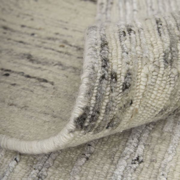 Feizy Rugs Brighton Hand Knotted Abstract Wool Viscose Area Rug for Large Living Spaces Ivory/Gray BRI69CHFGRYIVYJ55