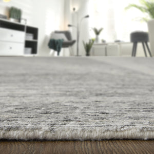 Feizy Rugs Brighton Hand Knotted Abstract Wool Viscose Area Rug for Large Living Spaces Ivory/Gray BRI69CHFGRYIVYJ55