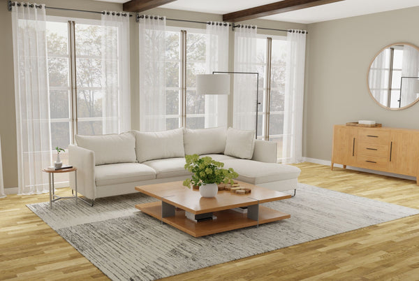 Feizy Rugs Brighton Hand Knotted Abstract Wool Viscose Area Rug for Large Living Spaces Ivory/Gray BRI69CHFGRYIVYJ55