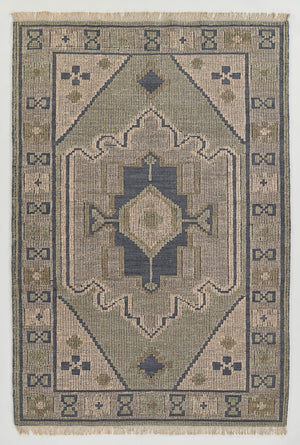 Momeni Bristol BRS-9 Hand Woven Traditional Medallion Indoor Rug Blue 9' x 12'