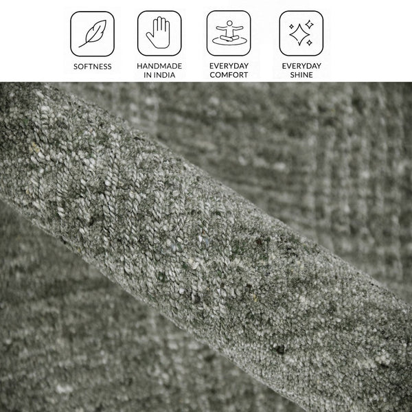 Amer Rugs Brooklyn Farmhouse Plaid Hand-woven Area Rug - Luxurious Wool & Art Silk For Stylish Home Decor Olive Green Wool, Viscose Brk30203