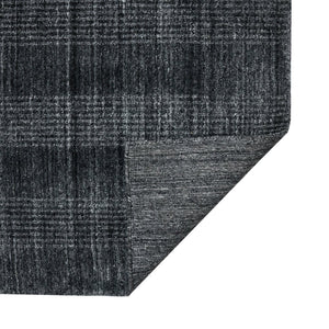 Amer Rugs Brooklyn Farmhouse Plaid Hand-woven Area Rug - Luxurious Wool & Art Silk For Stylish Home Decor Charcoal Wool, Viscose Brk50203