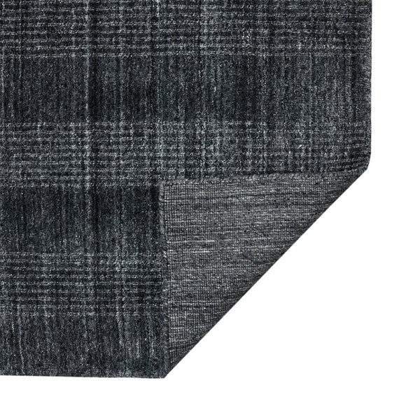 Amer Rugs Brooklyn Farmhouse Plaid Hand-woven Area Rug - Luxurious Wool & Art Silk For Stylish Home Decor Charcoal Wool, Viscose Brk50203