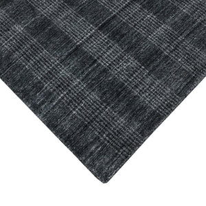 Amer Rugs Brooklyn Farmhouse Plaid Hand-woven Area Rug - Luxurious Wool & Art Silk For Stylish Home Decor Charcoal Wool, Viscose Brk50203