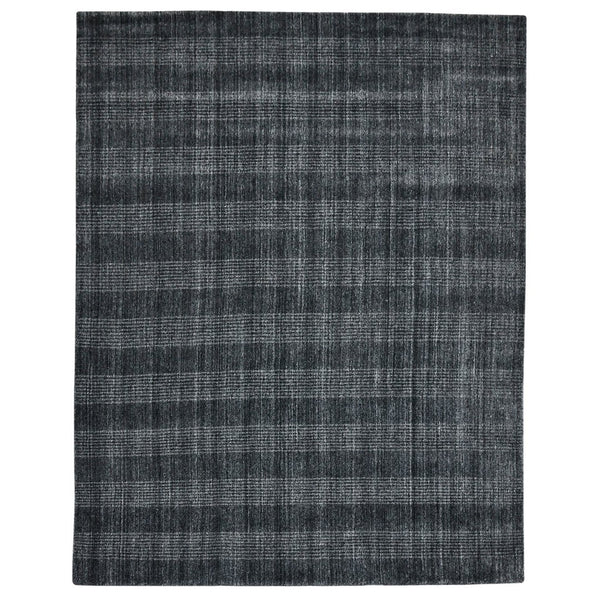 Amer Rugs Brooklyn Farmhouse Plaid Hand-woven Area Rug - Luxurious Wool & Art Silk For Stylish Home Decor Charcoal Wool, Viscose Brk50203
