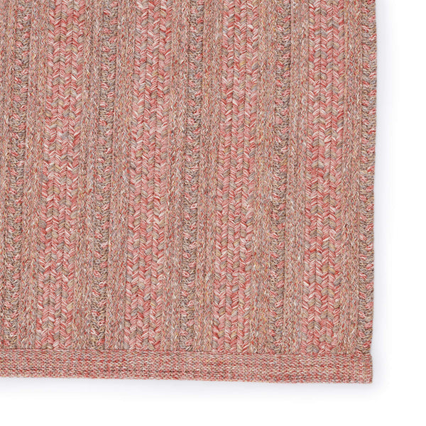 Jaipur Living Jaipur Living Topsail Braided Stripe Polypropylene Rug for Patio or Casual Dining Rose 7'6"X9'6" RUG149351