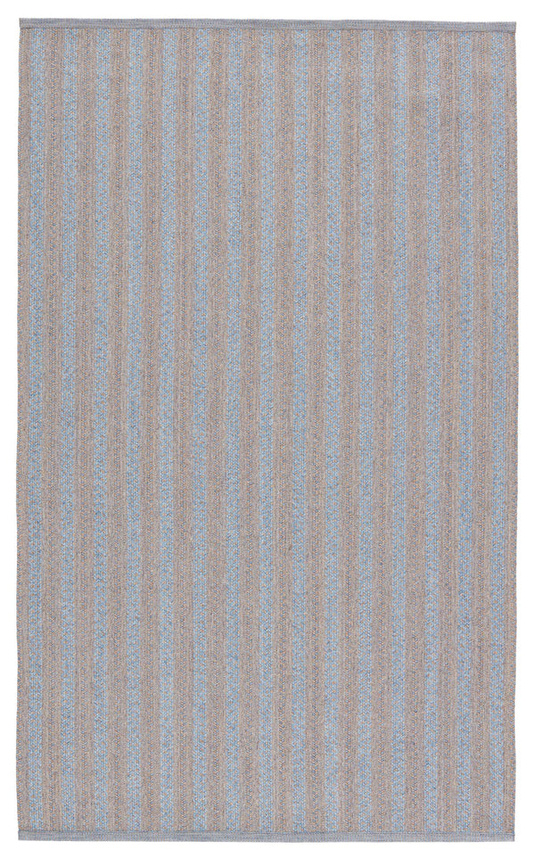 Jaipur Living Jaipur Living Topsail Braided Stripe Polypropylene Rug for Patio or Casual Dining Light Blue 7'6"X9'6" RUG149355