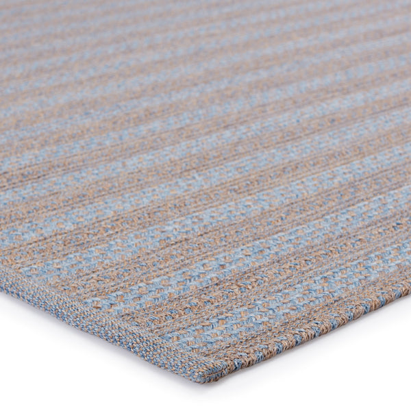 Jaipur Living Jaipur Living Topsail Braided Stripe Polypropylene Rug for Patio or Casual Dining Light Blue 7'6"X9'6" RUG149355