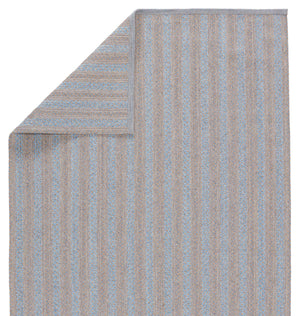 Jaipur Living Jaipur Living Topsail Braided Stripe Polypropylene Rug for Patio or Casual Dining Light Blue 7'6"X9'6" RUG149355
