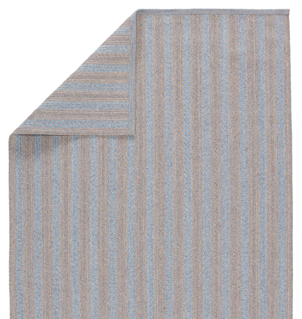 Jaipur Living Jaipur Living Topsail Braided Stripe Polypropylene Rug for Patio or Casual Dining Light Blue 7'6"X9'6" RUG149355