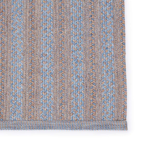 Jaipur Living Jaipur Living Topsail Braided Stripe Polypropylene Rug for Patio or Casual Dining Light Blue 7'6"X9'6" RUG149355