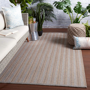 Jaipur Living Jaipur Living Topsail Braided Stripe Polypropylene Rug for Patio or Casual Dining Gray 5'X8' RUG149357