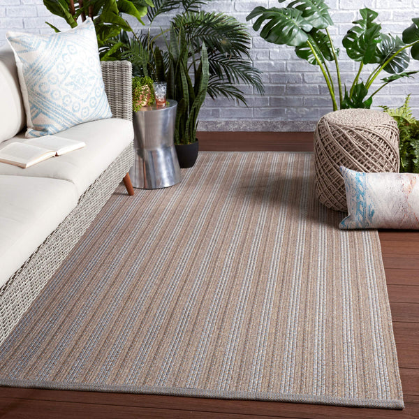 Jaipur Living Jaipur Living Topsail Braided Stripe Polypropylene Rug for Patio or Casual Dining Gray 5'X8' RUG149357