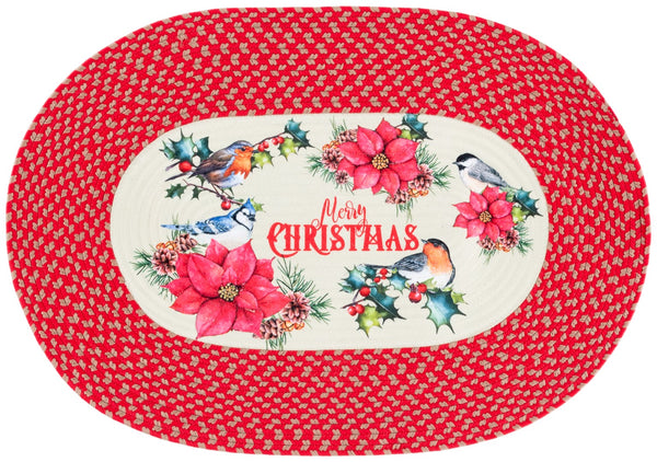 Safavieh Braided Christmas Poster 103q Ivory / Red Ivory ,Red 60% Pp + 40% Polyester Brp103q-23ov