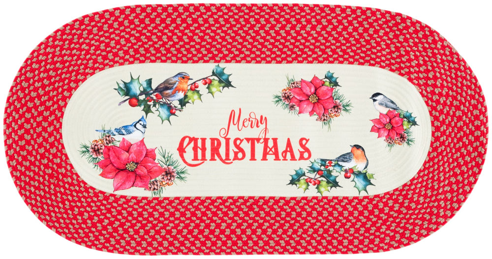 Safavieh Braided Christmas Poster 103q Ivory / Red Ivory ,Red 60% Pp + 40% Polyester Brp103q-25ov