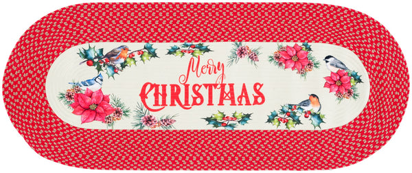 Safavieh Braided Christmas Poster 103q Ivory / Red Ivory ,Red 60% Pp + 40% Polyester Brp103q-25ov