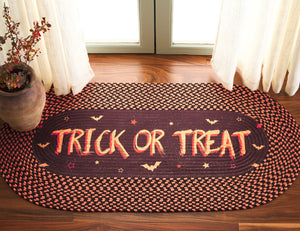 Safavieh Braided Halloween Oval Rug 20X48" Brown Rust – Hand‑Woven Braided Poly Blend, Low Pile, Washable Seasonal Accent BRP206T-24OV