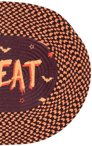 Safavieh Braided Halloween Oval Rug 20X48" Brown Rust – Hand‑Woven Braided Poly Blend, Low Pile, Washable Seasonal Accent BRP206T-24OV