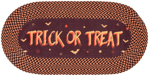 Safavieh Braided Halloween Oval Rug 20X48" Brown Rust – Hand‑Woven Braided Poly Blend, Low Pile, Washable Seasonal Accent BRP206T-24OV