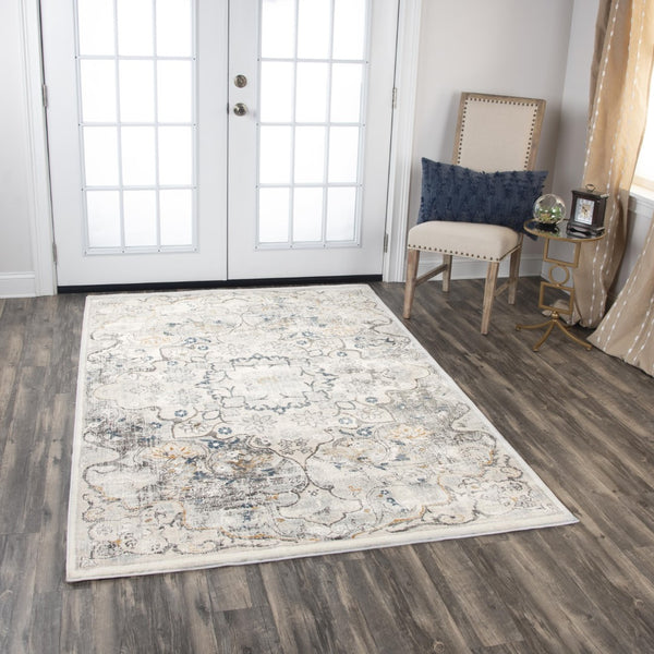 Rizzy Bristol BRS101 Power Loomed Transitional Polypropylene/Polyester Rug Beige/Blue 8'10" x 11'10"