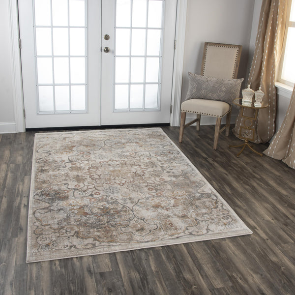 Rizzy Bristol BRS102 Power Loomed Transitional Polypropylene/Polyester Rug Beige/Copper 8'10" x 11'10"