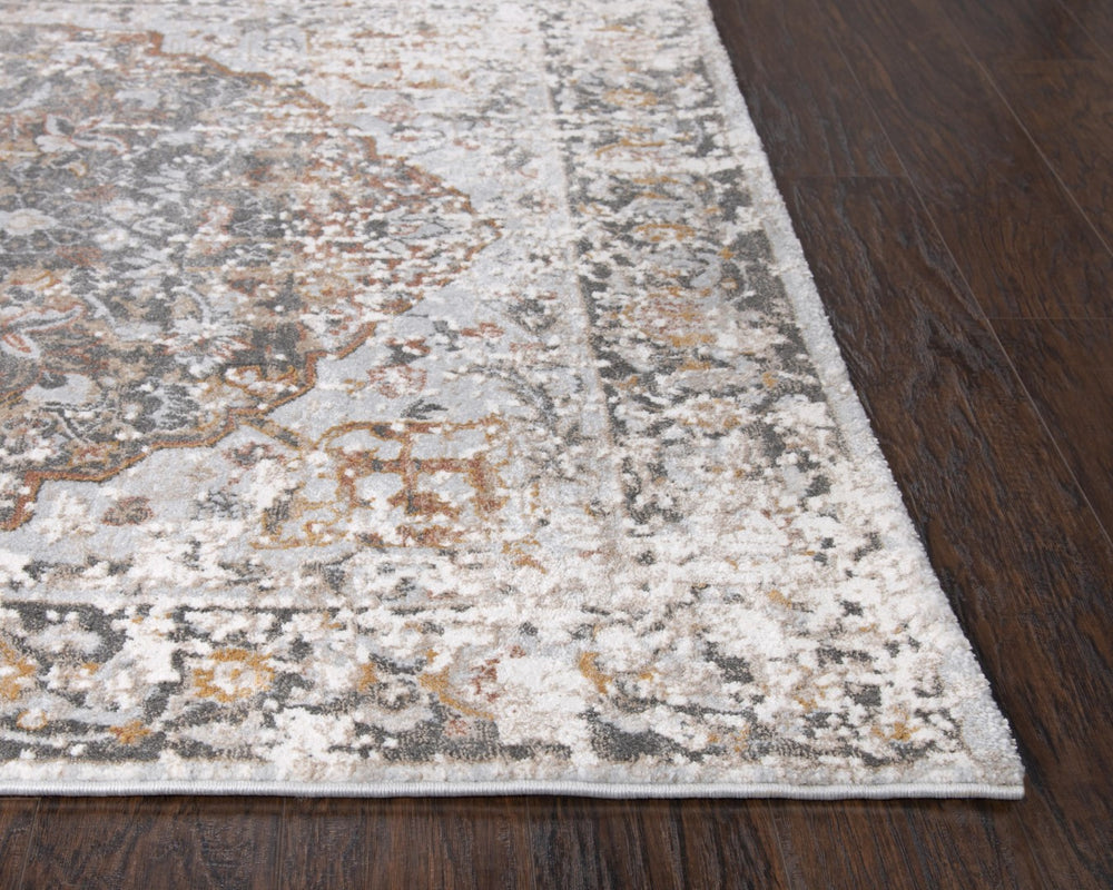 Rizzy Bristol BRS103 Power Loomed Transitional Polypropylene/Polyester Rug Beige/Copper 2'7" x 8'