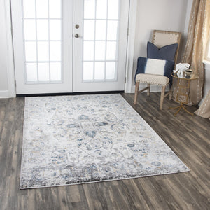 Rizzy Bristol BRS104 Power Loomed Transitional Polypropylene/Polyester Rug Beige/Blue 8'10" x 11'10"