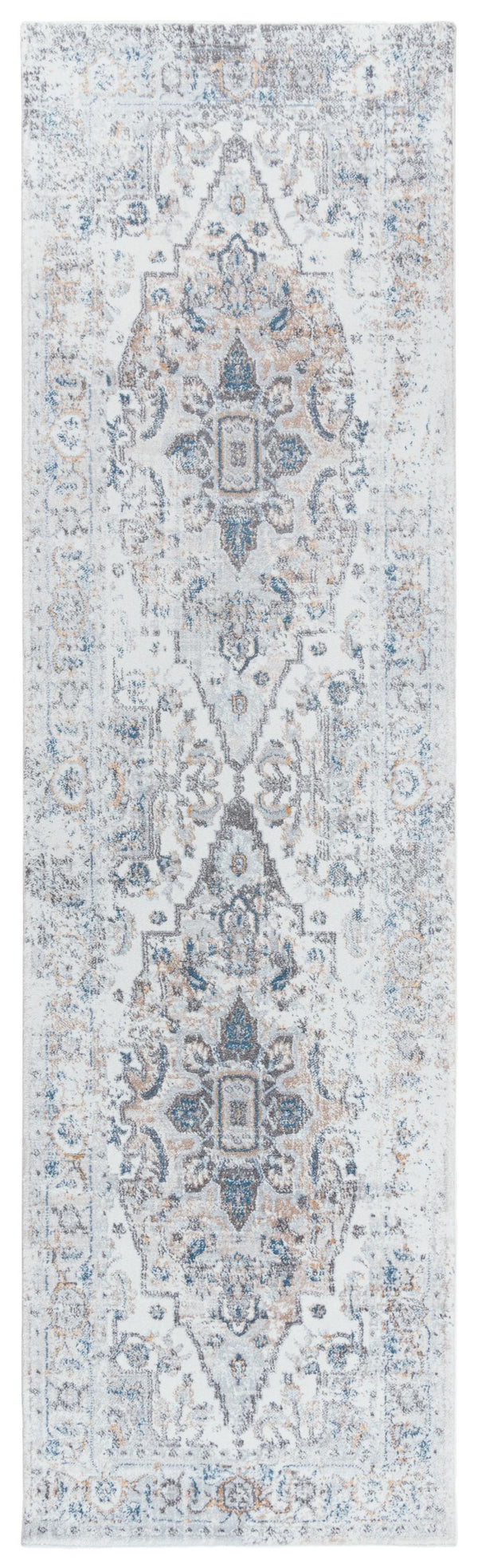 Rizzy Bristol BRS104 Power Loomed Transitional Polypropylene/Polyester Rug Beige/Blue 2'7" x 8'