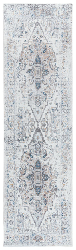Rizzy Bristol BRS104 Power Loomed Transitional Polypropylene/Polyester Rug Beige/Blue 2'7" x 8'