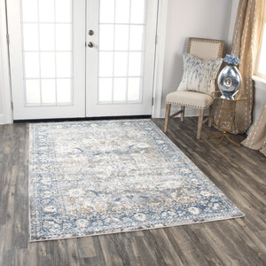 Rizzy Bristol BRS105 Power Loomed Transitional Polypropylene/Polyester Rug Beige/Blue 8'10" x 11'10"