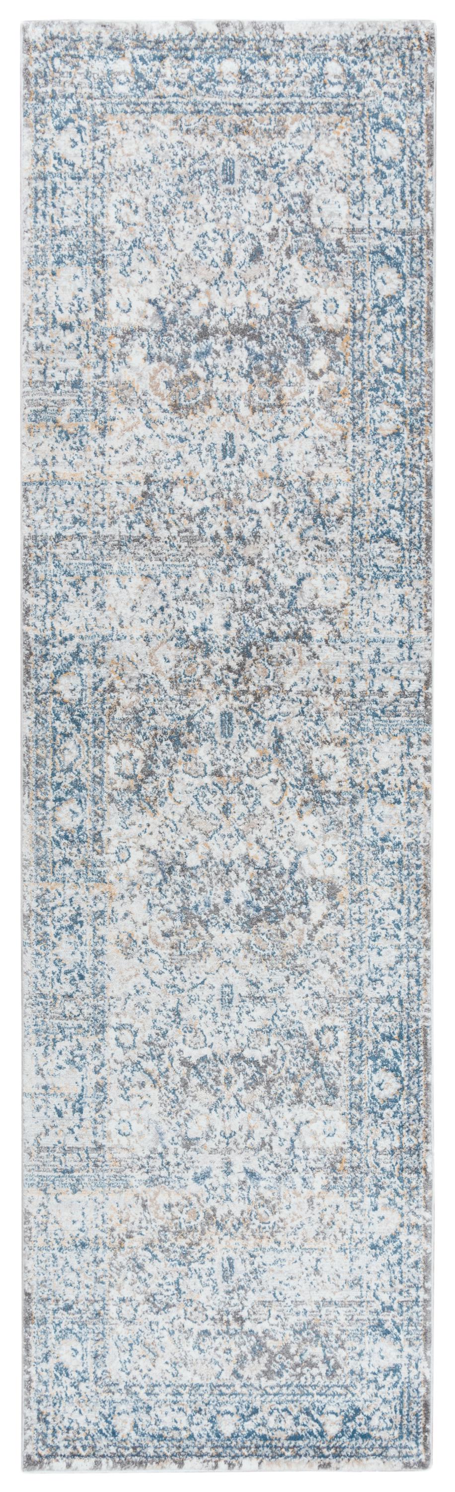 Rizzy Bristol BRS105 Power Loomed Transitional Polypropylene/Polyester Rug Beige/Blue 2'7" x 8'