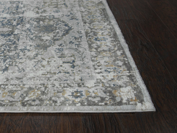 Rizzy Bristol BRS106 Power Loomed Transitional Polypropylene/Polyester Rug Beige/Blue 8'10" x 11'10"