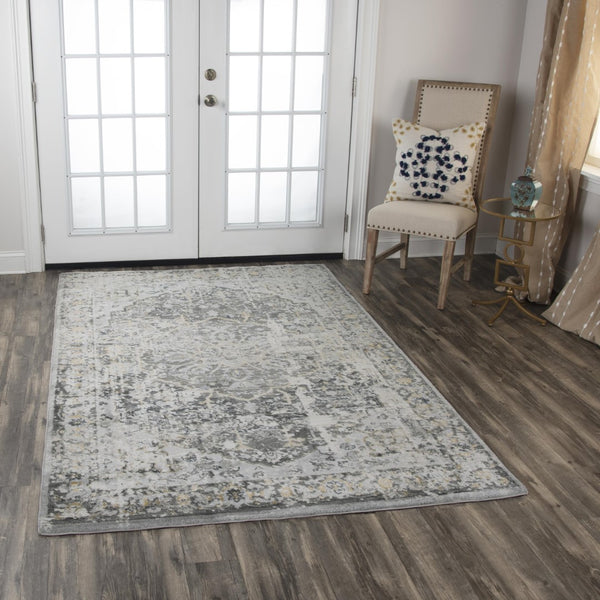 Rizzy Bristol BRS106 Power Loomed Transitional Polypropylene/Polyester Rug Beige/Blue 8'10" x 11'10"