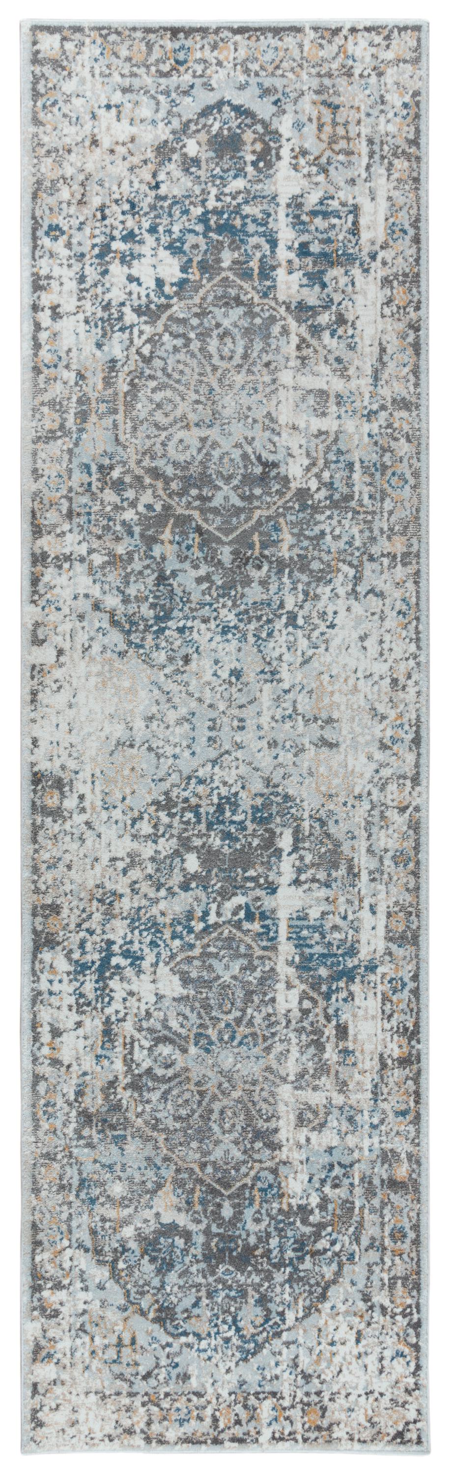 Rizzy Bristol BRS106 Power Loomed Transitional Polypropylene/Polyester Rug Beige/Blue 2'7" x 8'