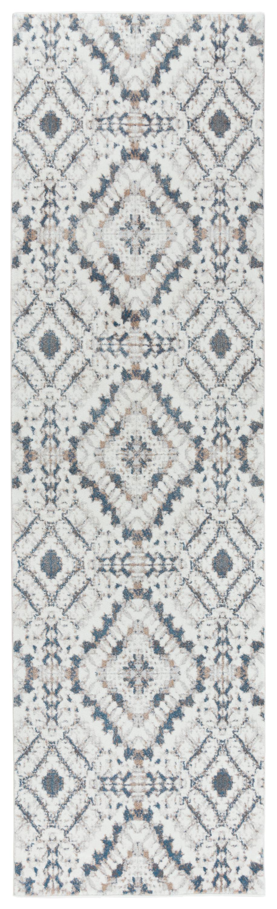 Rizzy Bristol BRS108 Power Loomed Transitional Polypropylene/Polyester Rug Beige/Blue 2'7" x 8'