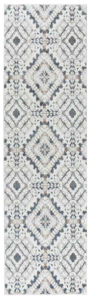 Rizzy Bristol BRS108 Power Loomed Transitional Polypropylene/Polyester Rug Beige/Blue 2'7" x 8'