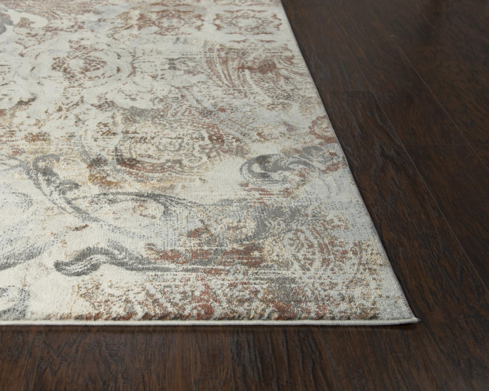 Rizzy Bristol BRS112 Power Loomed Transitional Polypropylene/Polyester Rug Beige/Copper 2'7" x 8'