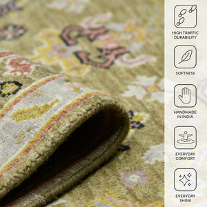 Amer Rugs Bristol Elegant Hand-knotted Area Rug With Persian-inspired Design For Luxurious Home Décor Gold Wool Brs180810