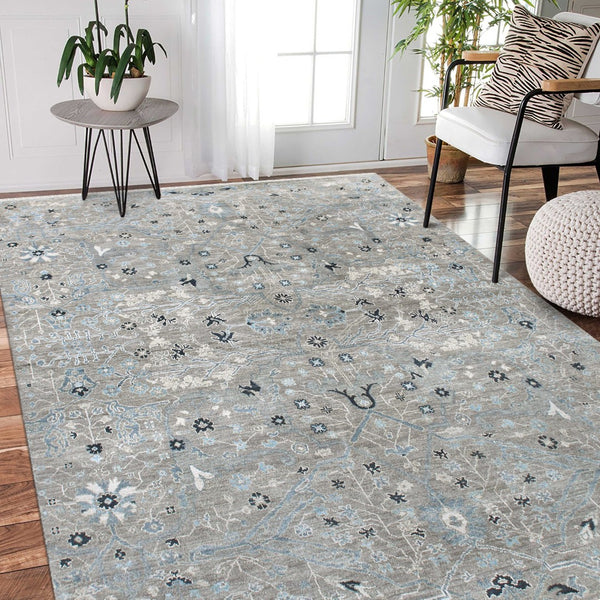 Amer Rugs Bristol Hand-knotted Area Rug – Luxurious New Zealand Wool With Persian-inspired Design For Elegance Silver Sand Wool Brs20203