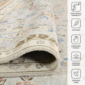 Amer Rugs Bristol Hand-knotted Area Rug – Luxurious New Zealand Wool With Persian-inspired Design For Elegance Silver Gray Wool Brs300203