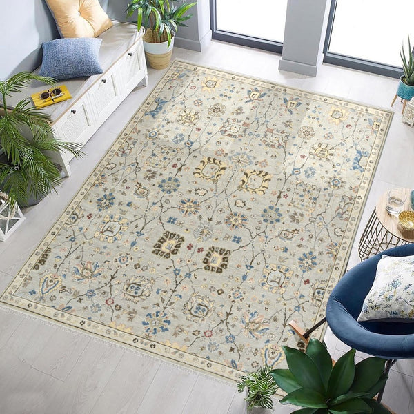 Amer Rugs Bristol Hand-knotted Area Rug – Luxurious New Zealand Wool With Persian-inspired Design For Elegance Silver Gray Wool Brs300203