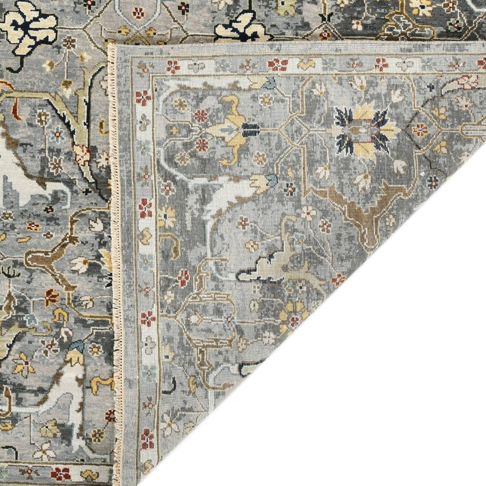 Amer Rugs Bristol Hand-knotted Area Rug – Luxurious New Zealand Wool With Persian-inspired Design For Elegance Deep Silver,Gold Wool Brs431215