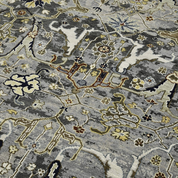 Amer Rugs Bristol Hand-knotted Area Rug – Luxurious New Zealand Wool With Persian-inspired Design For Elegance Deep Silver,Gold Wool Brs431215