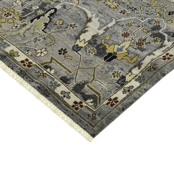 Amer Rugs Bristol Hand-knotted Area Rug – Luxurious New Zealand Wool With Persian-inspired Design For Elegance Deep Silver,Gold Wool Brs431215